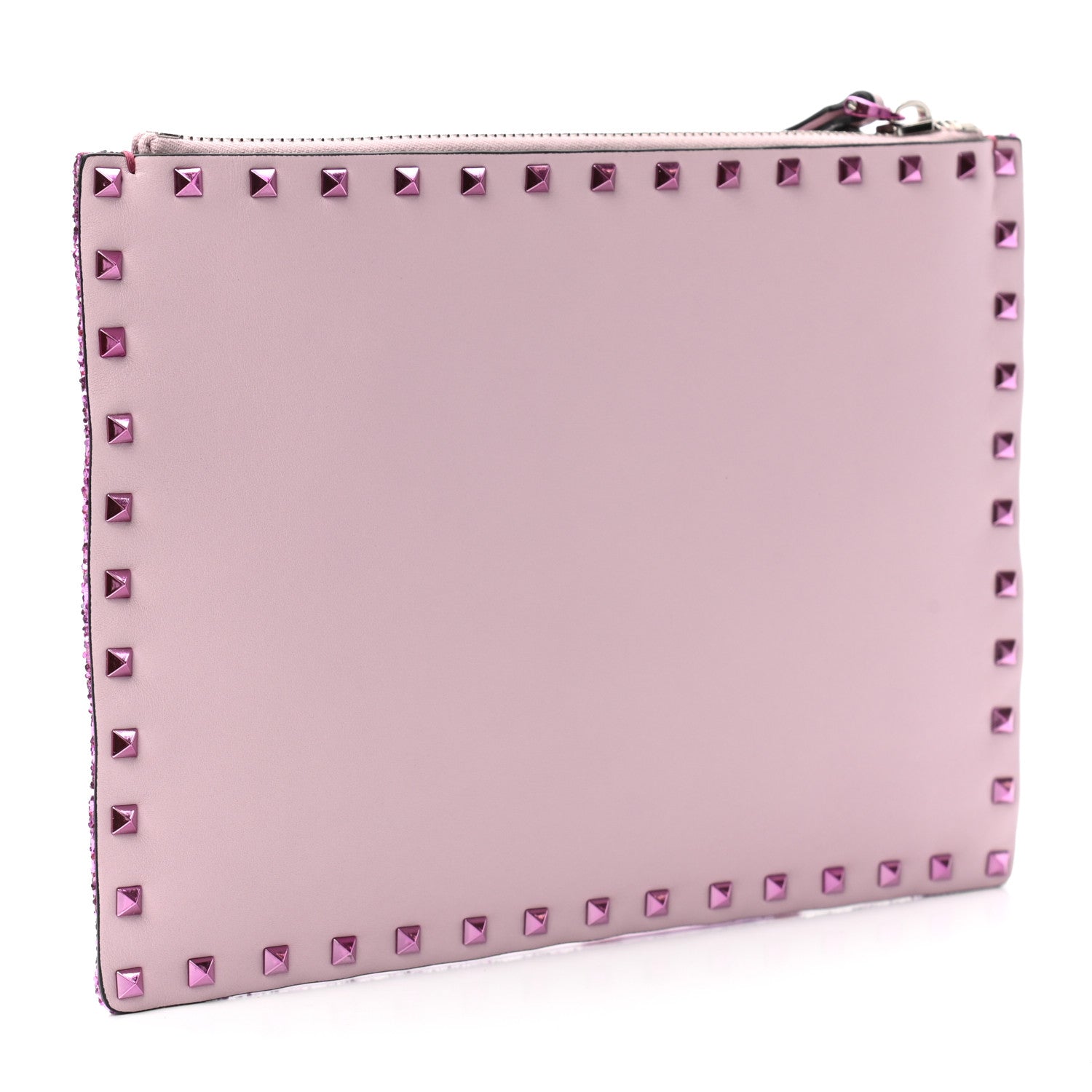 Valentino Garavani Glitter Rockstud Spike Zip Pouch Water Lilac 3 of 7