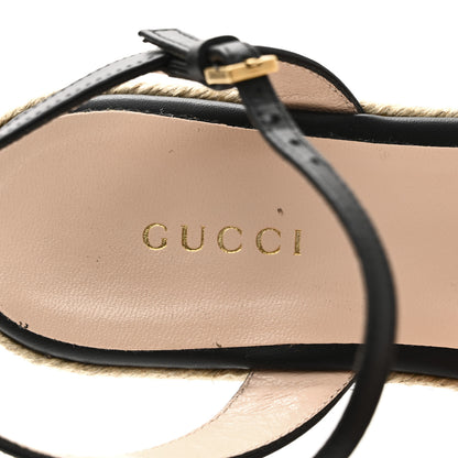 Gucci Galassia Aitana Espadrille 10/95mm Wedge Sandals 36.5 Black 9 of 12