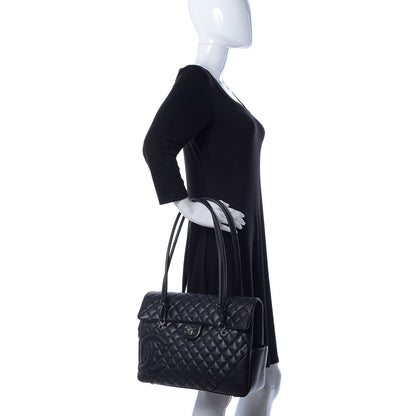 Chanel Calfskin Quilted Large Cambon Flap Black 2 of 8