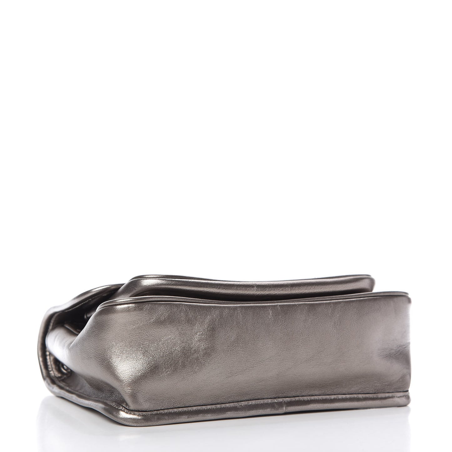 Crinkled Calfskin Matelasse Monogram Baby Niki Chain Satchel Platinum