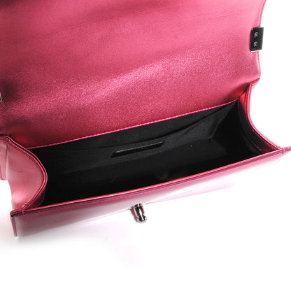 Chanel Metallic Patent Calfskin Quilted Medium Boy Flap Pink 5 of 8