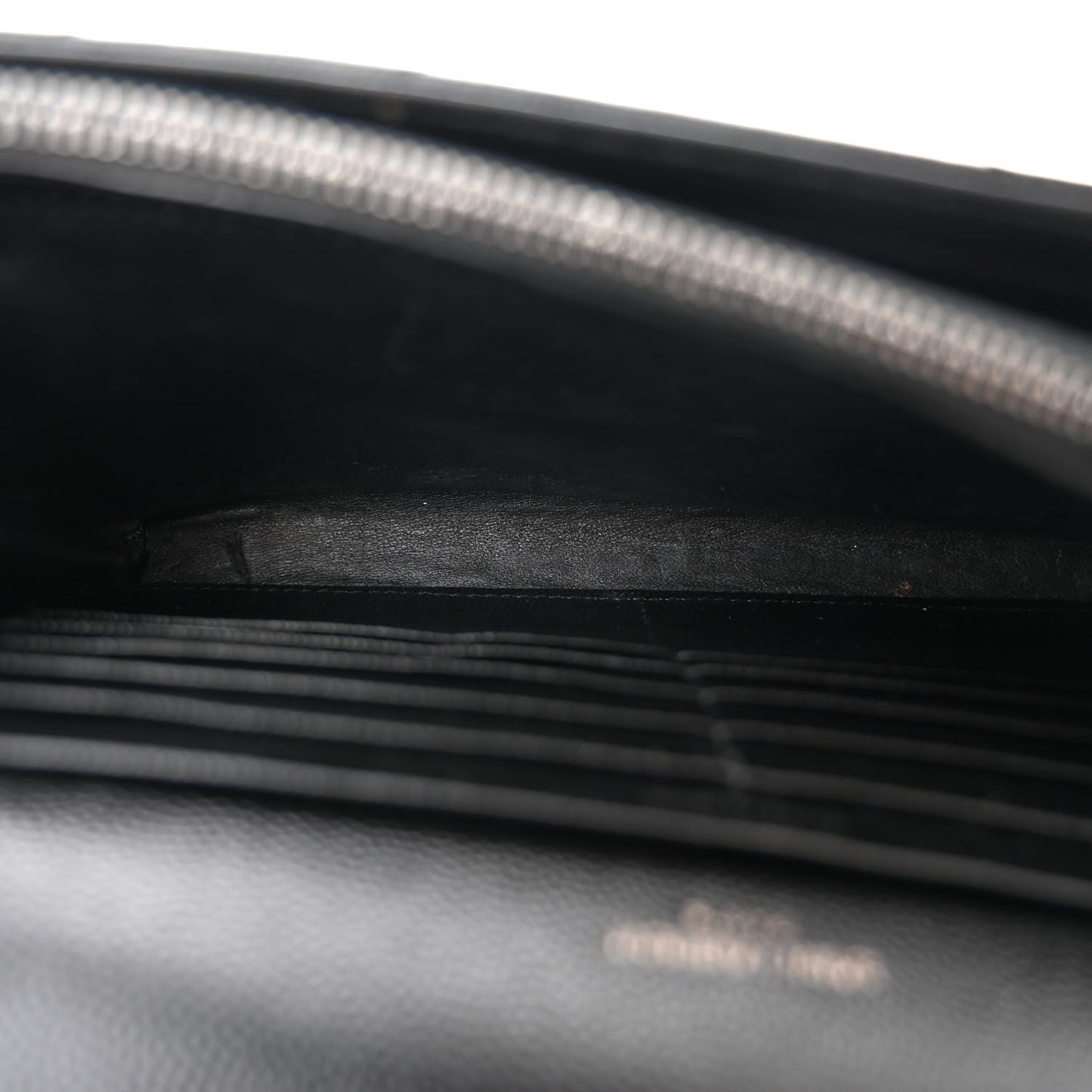 Grain De Poudre Matelasse Chevron Monogram Monochrome Chain Wallet Black