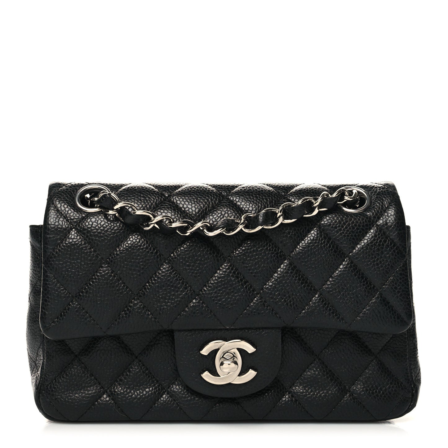 Caviar Quilted Mini Rectangular Flap Black