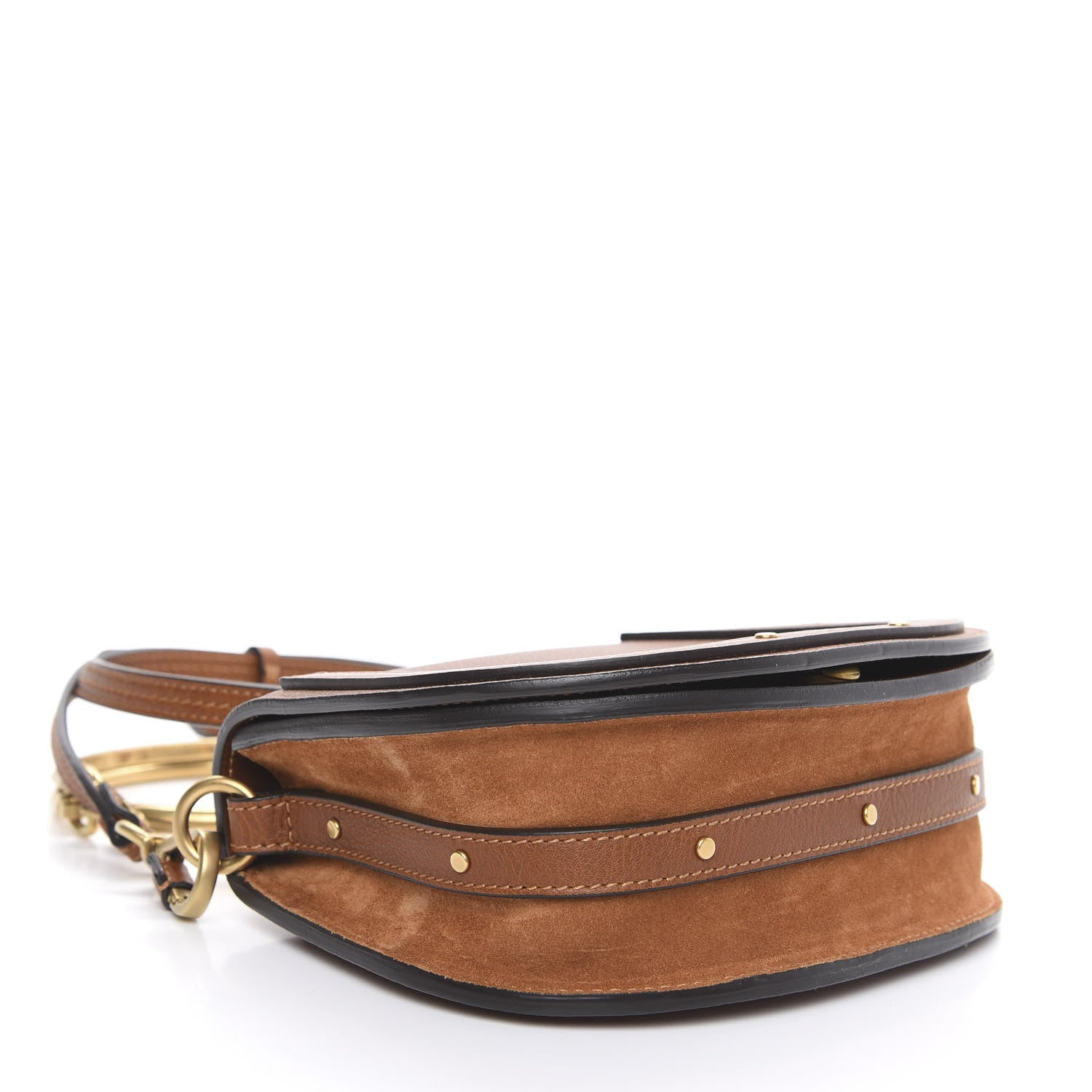 Chloe Calfskin Suede Small Nile Bracelet Bag Caramel 5 of 11