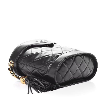 Chanel Lambskin Quilted Tassel Shoulder Bag Black 4 of 14