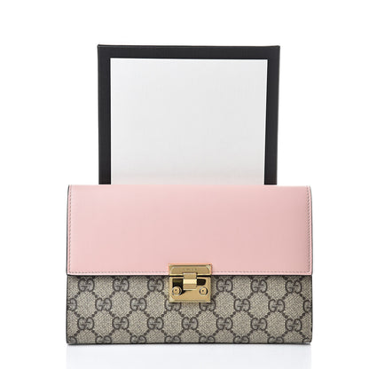 Gucci GG Supreme Monogram Calfskin Padlock Clutch Beige Perfect Pink 8 of 8
