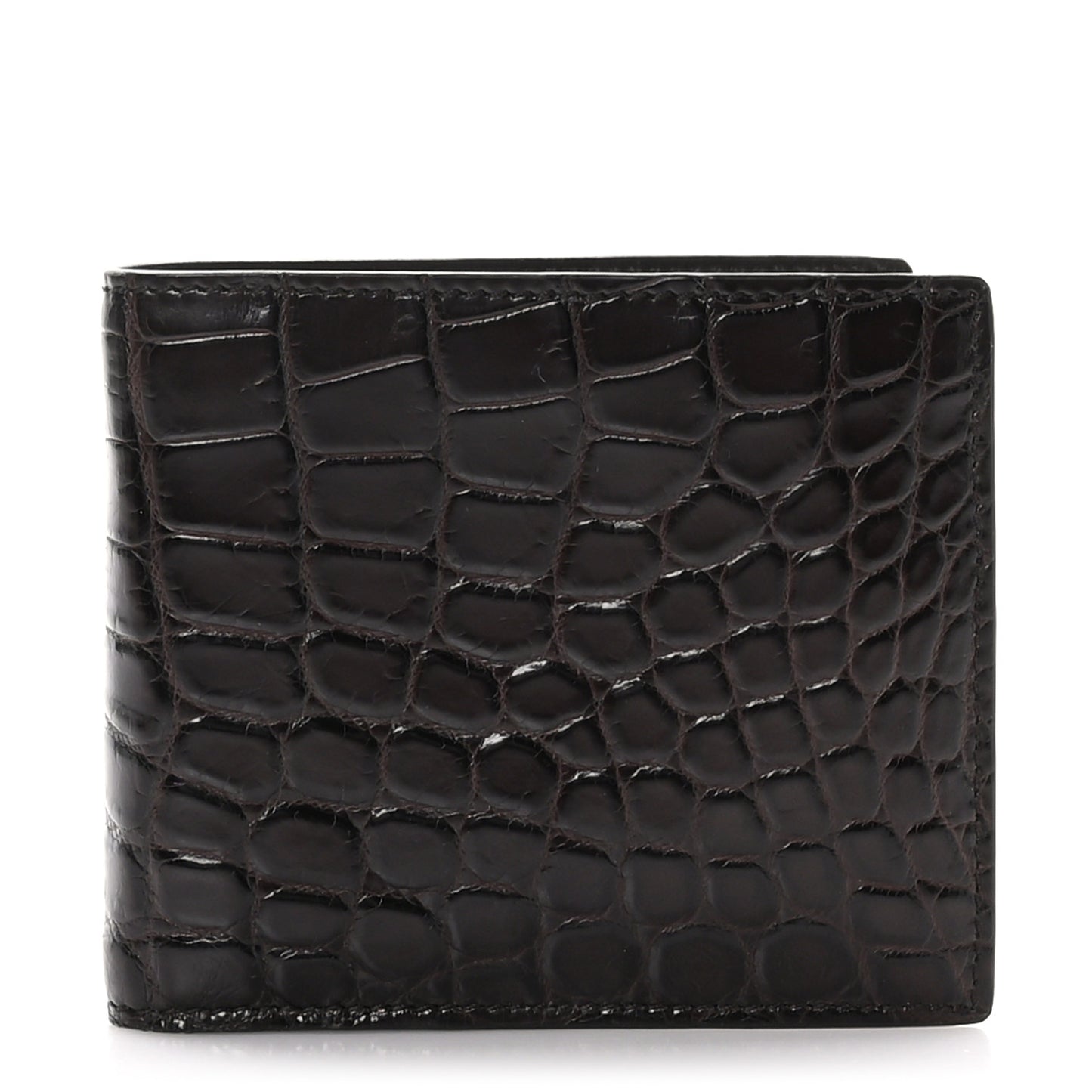 Crocodile Bi-Fold Wallet Brown
