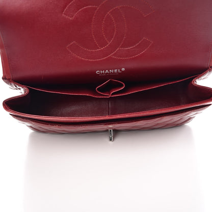 Chanel Patent Quilted Jumbo Double Flap Dark Red 6 of 13