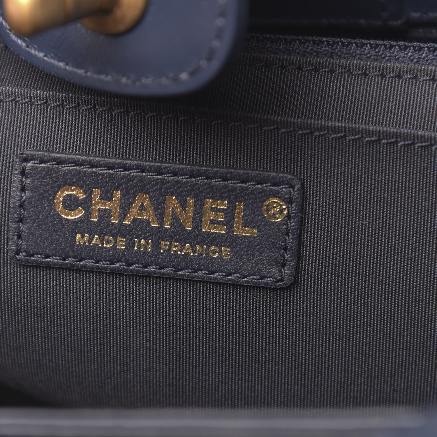 Chanel Aged Calfskin Chevron Quilted Large Shopping Tote Navy 6 of 11
