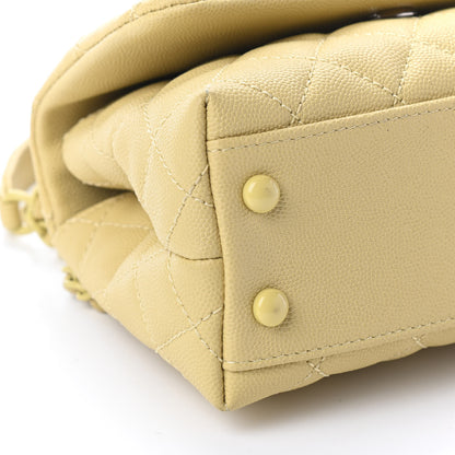 Chanel Caviar Quilted Incognito Extra Mini Coco Handle Flap Light Yellow 8 of 9