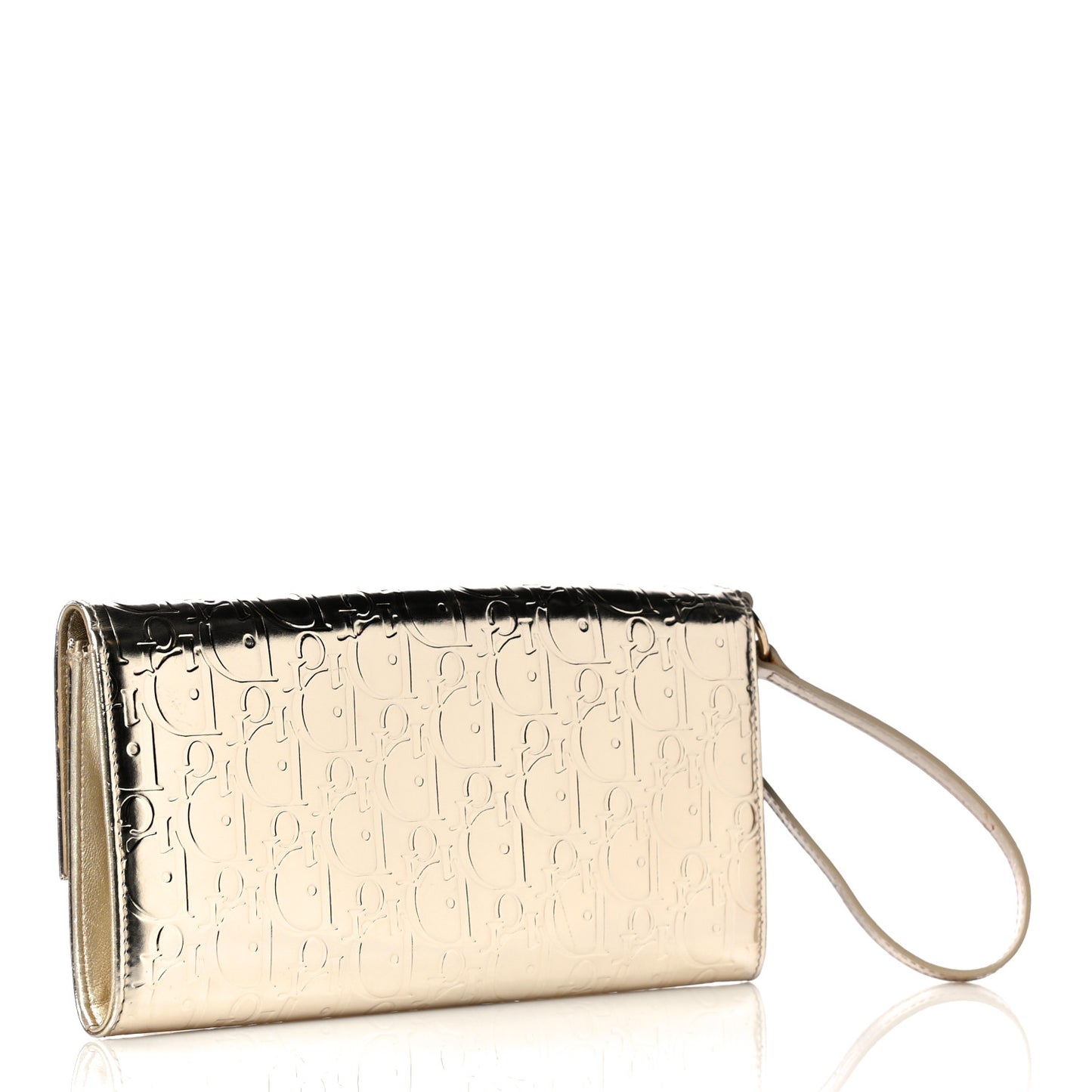 Metallic Patent Ultimate Wristlet Gold