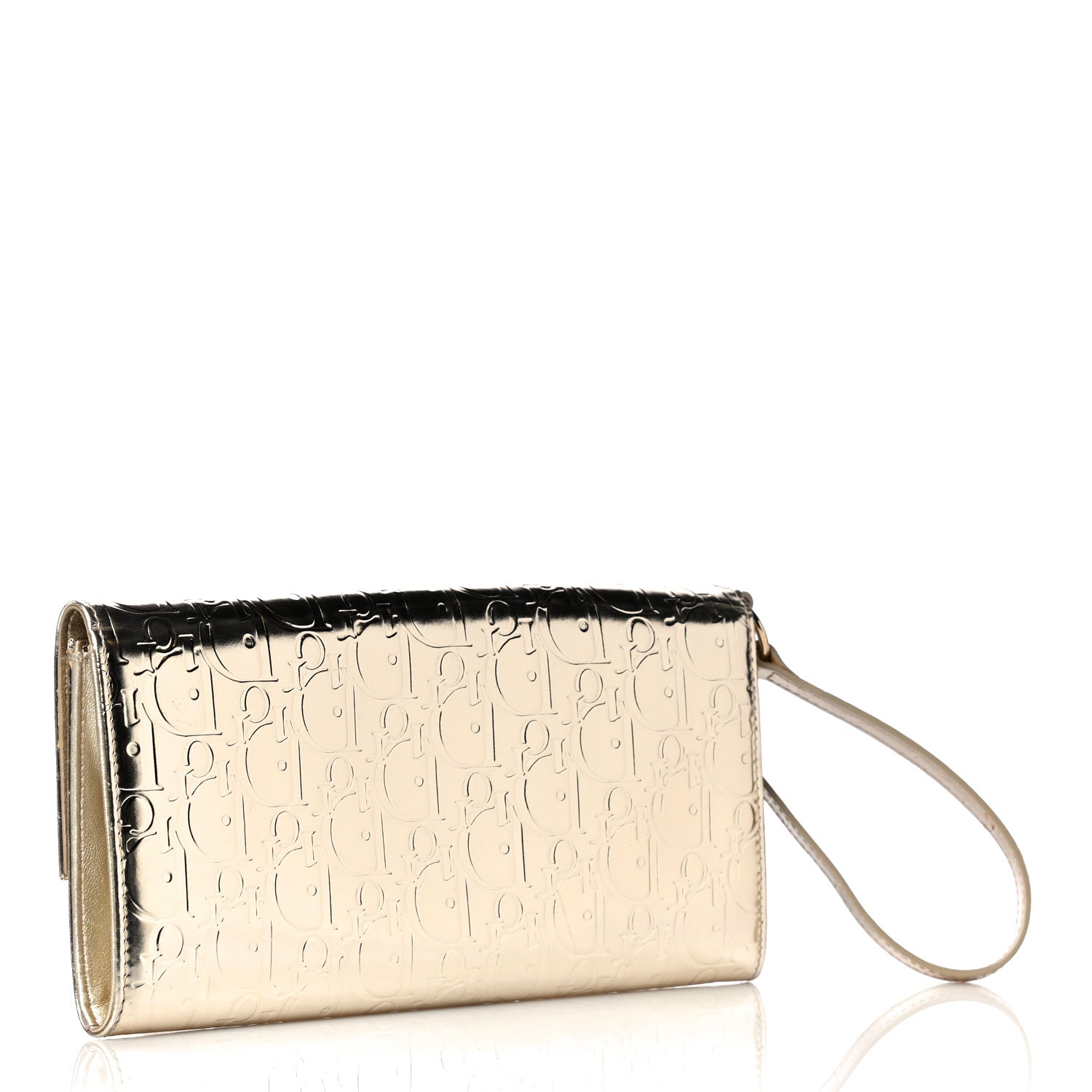 Christian Dior Metallic Patent Ultimate Wristlet Gold 4 of 8