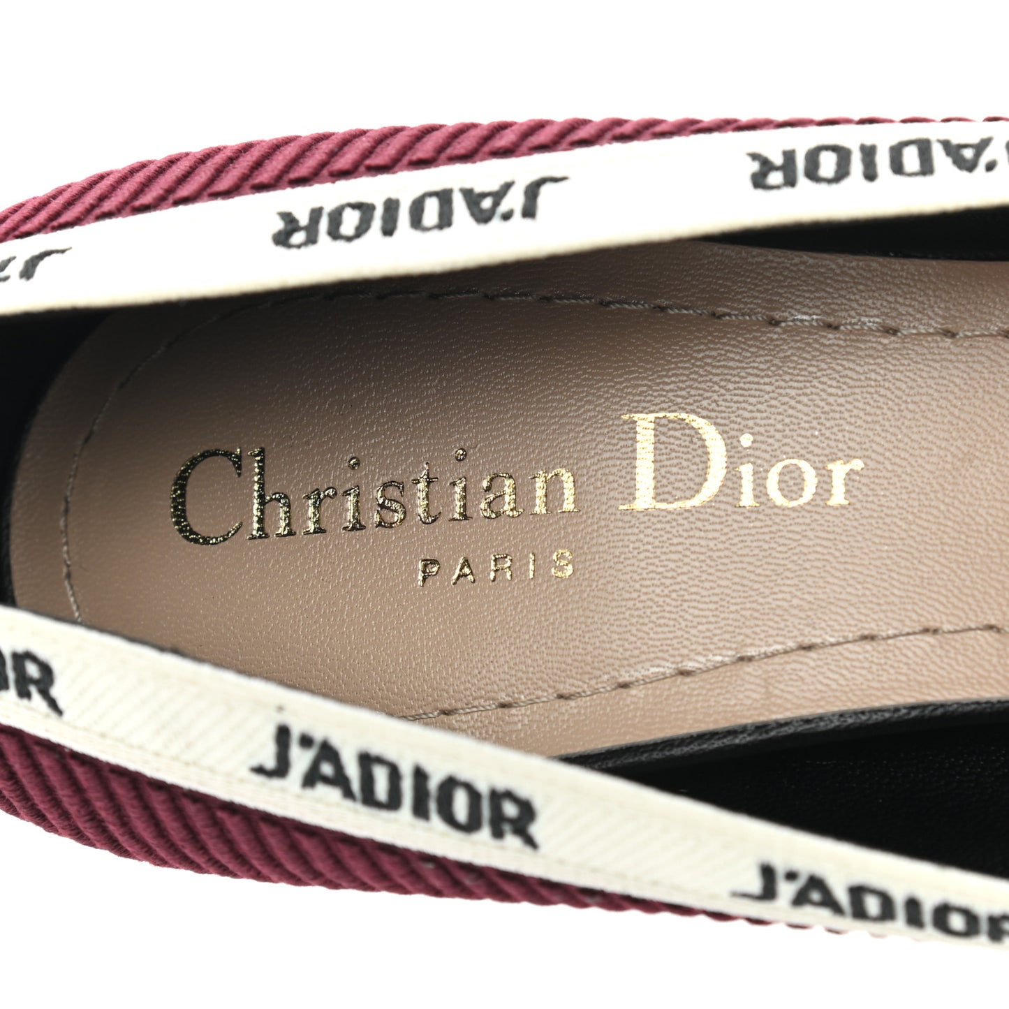 Technical Canvas Ribbon Embroidered J'Adior 65mm Pumps 37 Rouge Black