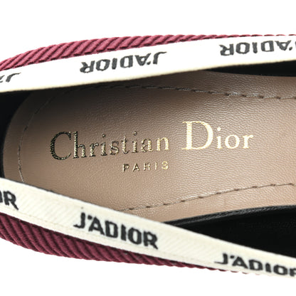 Christian Dior Technical Canvas Ribbon Embroidered J'Adior 65mm Pumps 37 Rouge Black 7 of 8