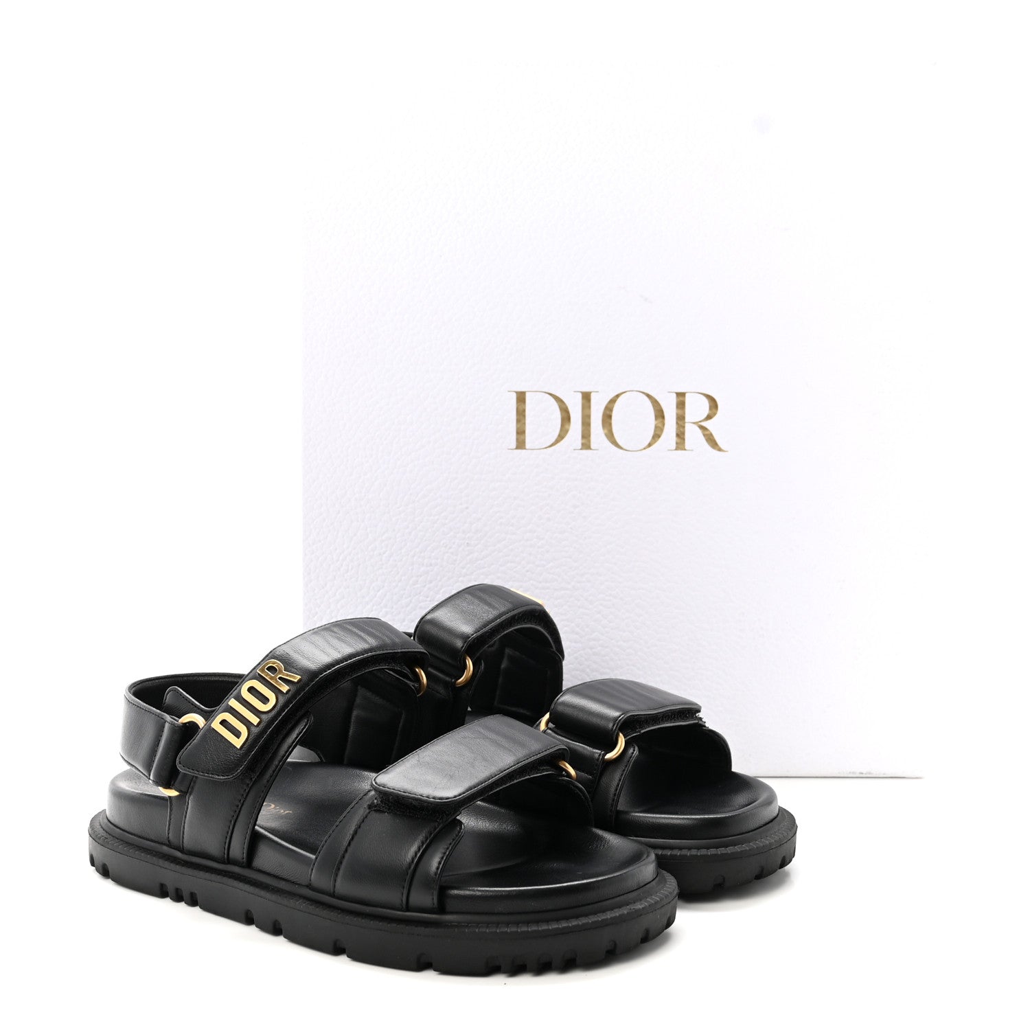 Christian Dior Lambskin Dioract 10mm Sandals 35 Black 10 of 10