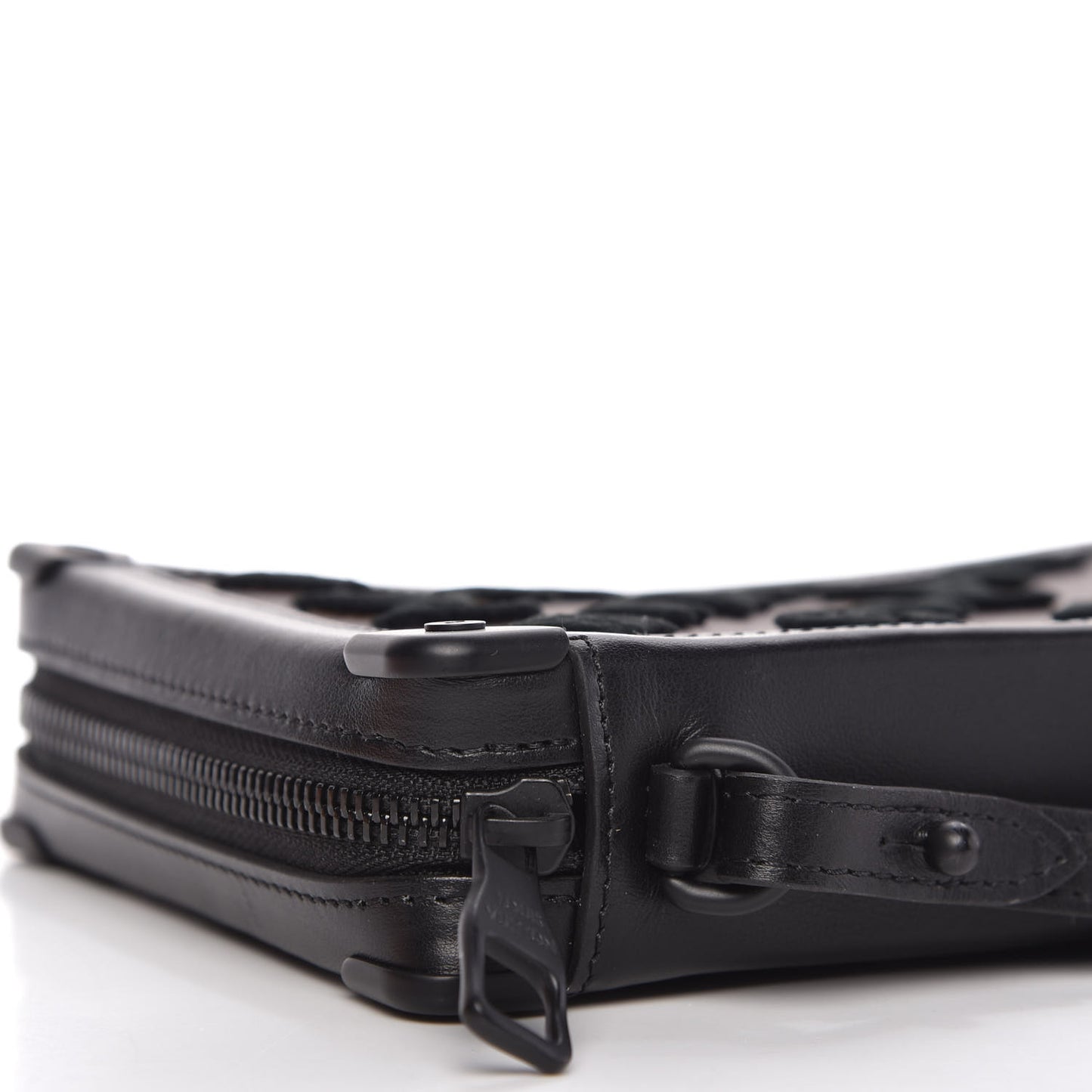 Monogram Tuffetage Soft Trunk Clutch Black
