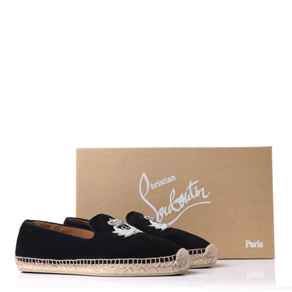 Christian Louboutin Mesh Twilight Womens Nanou Orlato Flat Espadrilles 39 Black Navy 10 of 10