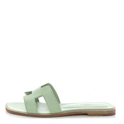 Hermes Epsom Oran Sandals 38.5 Vert Jade 1 of 12