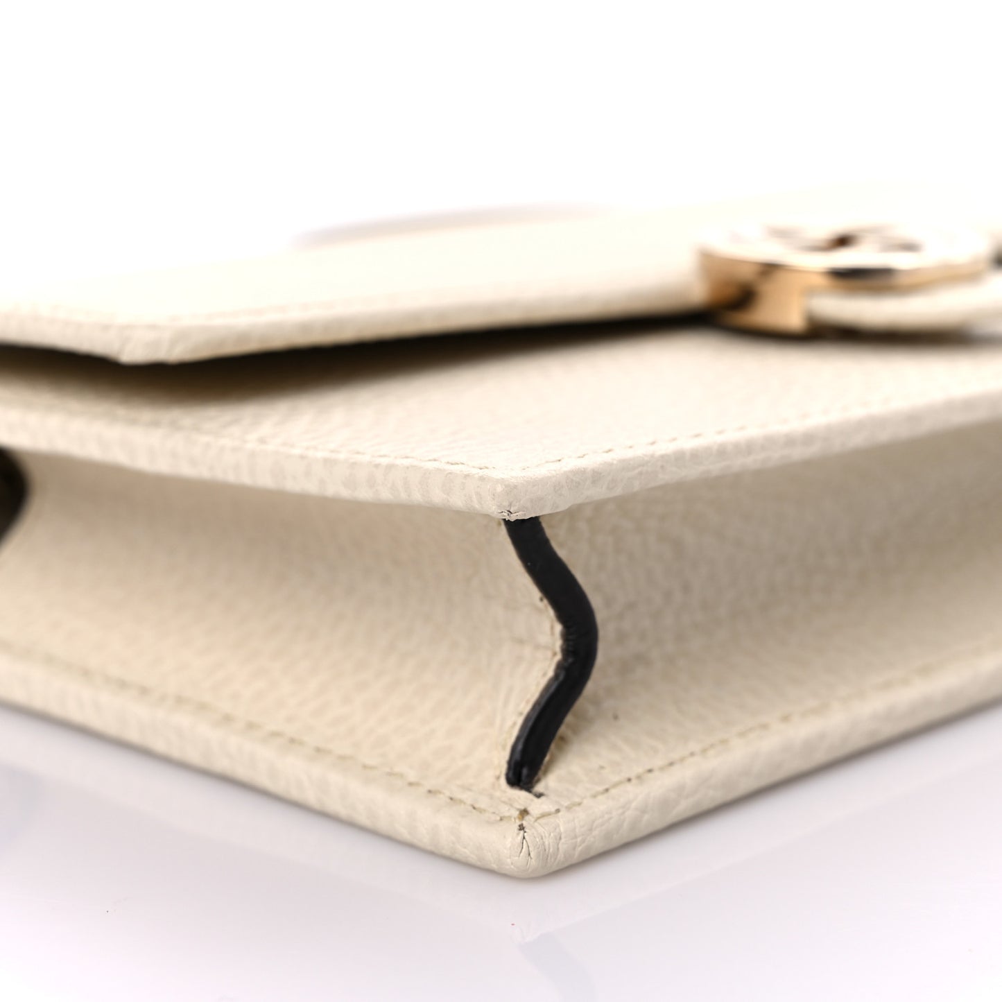 Dollar Calfskin Interlocking G Chain Wallet Ivoire