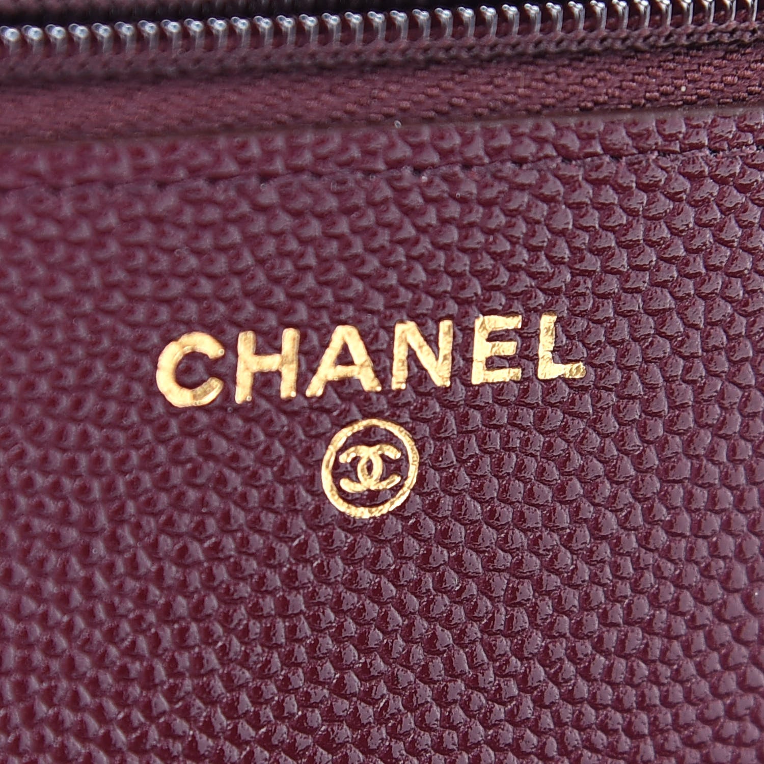 Chanel Caviar Quilted Wallet on Chain WOC Burgundy 6 of 10