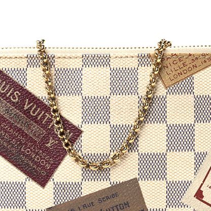 Louis Vuitton Damier Azur Trunks Labels Pochette Milla MM 8 of 10