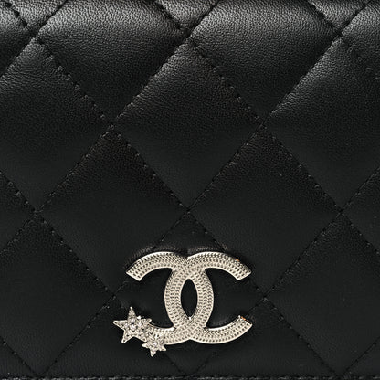 Chanel Lambskin Quilted Crystal Star CC Compact Bifold Wallet Black 9 of 9