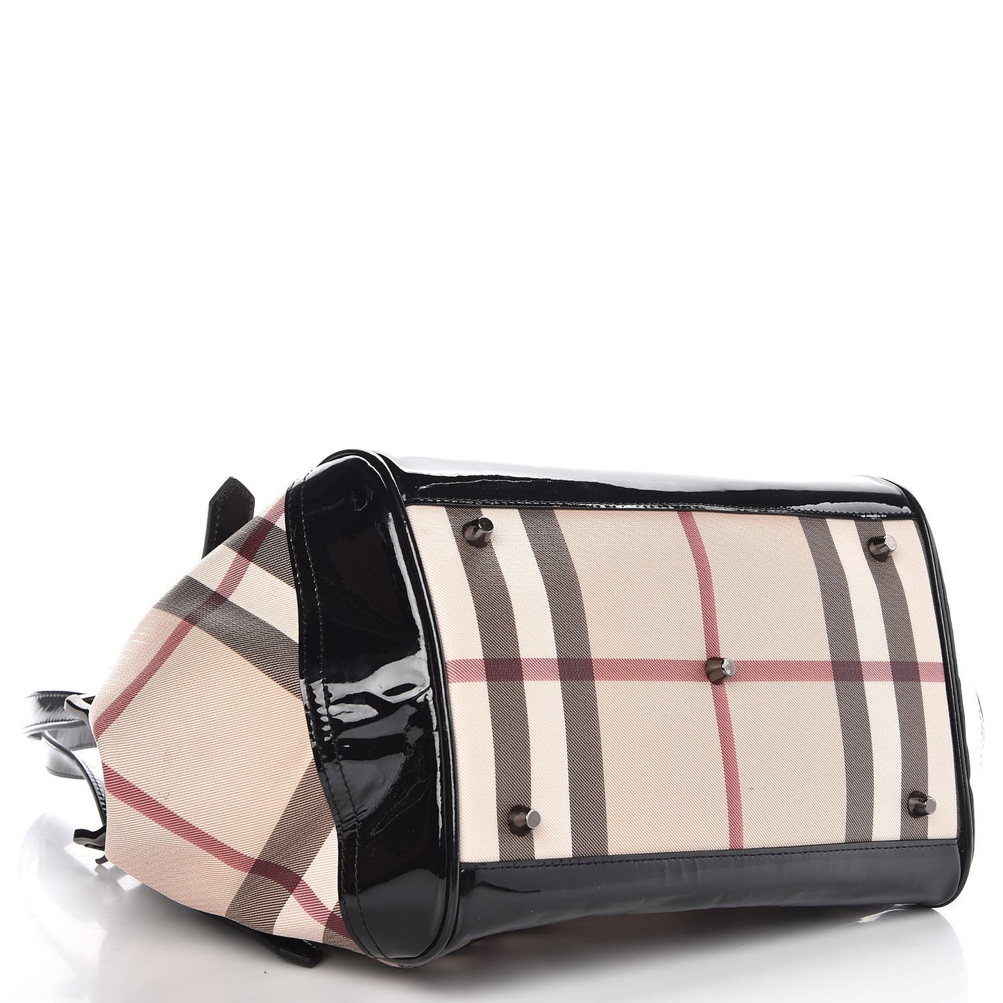Patent Nova Check Small Tote Black