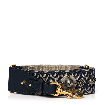 Christian Dior Oblique Studded Shoulder Strap Blue 1 of 7