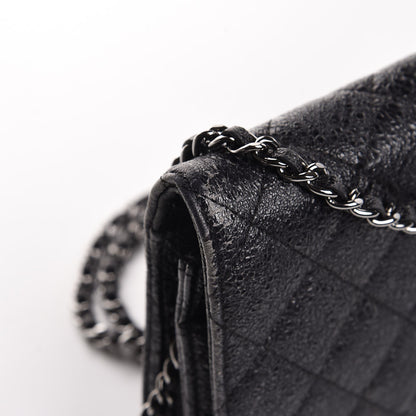 Chanel Crackled Calfskin Wallet On Chain WOC Black 7 of 10