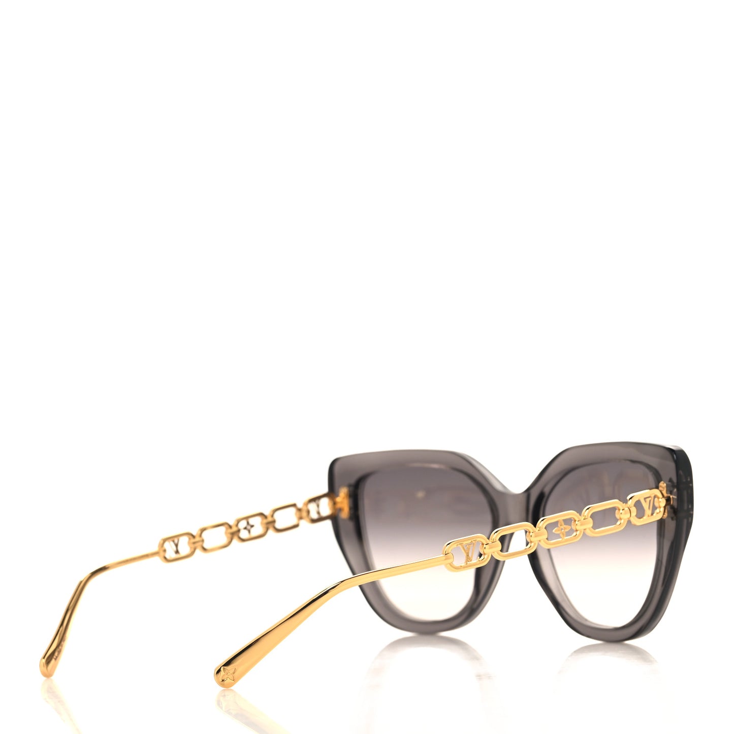 Metal Acetate LV Jewel Mix Cat Eye Sunglasses Z2106W Anthracite Gray