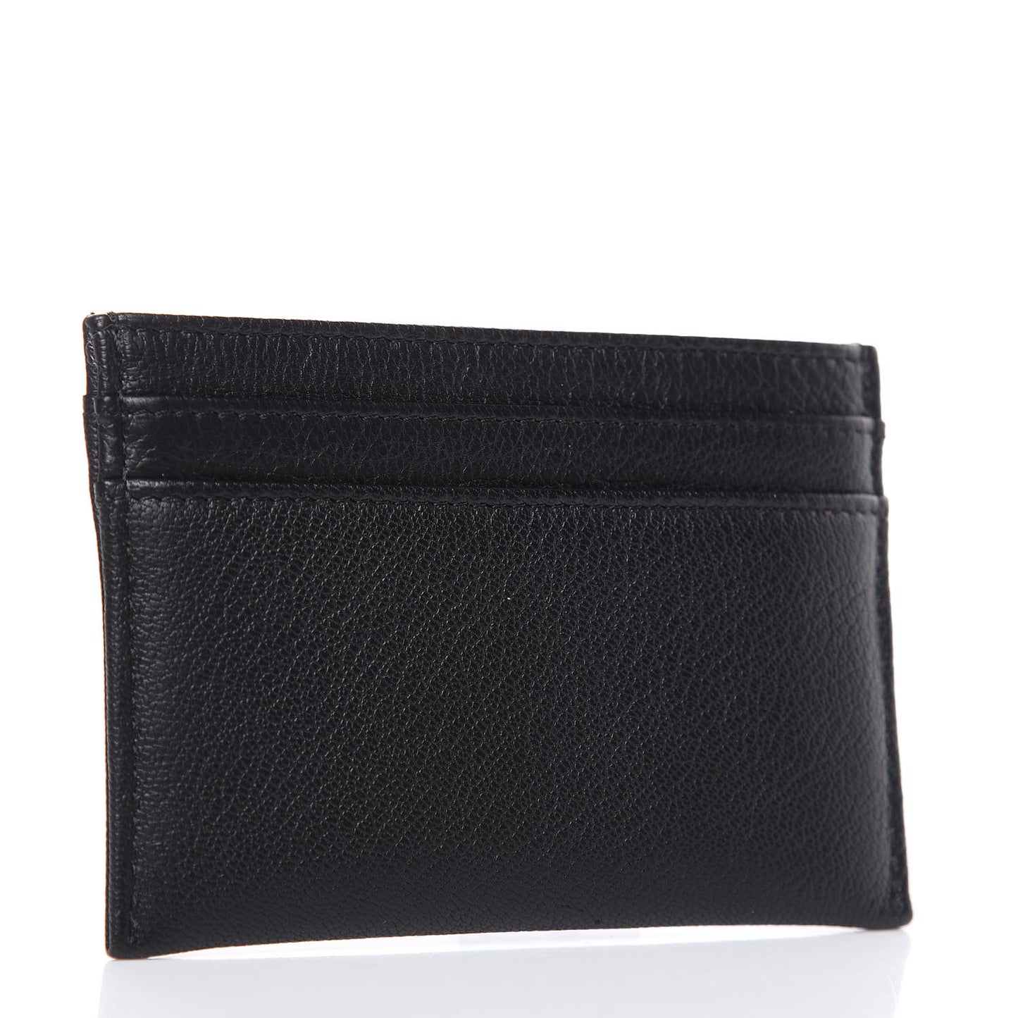 Calfskin Camellia Card Holder Black
