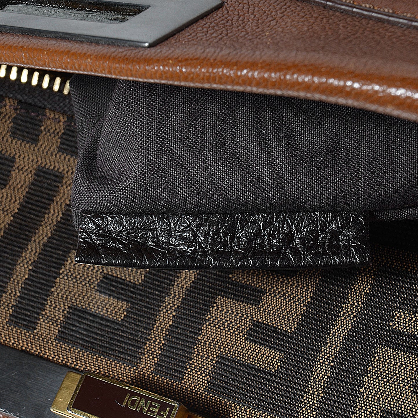 Goatskin Zucca Large Peekaboo Iconic Satchel Cuoio Tobacco Moro