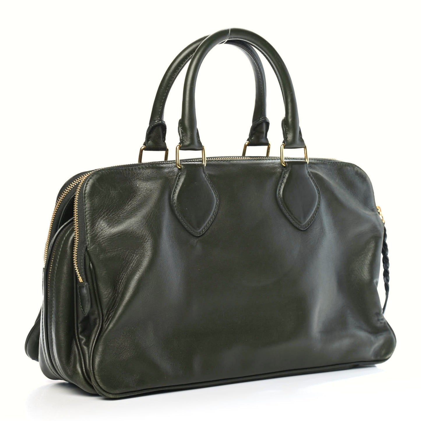 Smooth Calfskin Small Triptyque Satchel Jungle