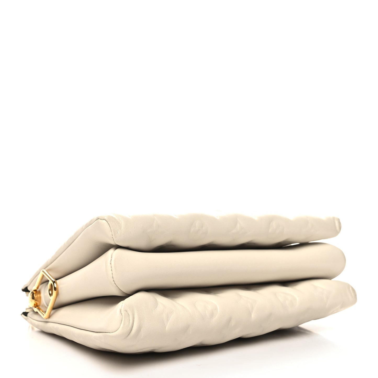 Lambskin Embossed Monogram Coussin PM Beige Cream