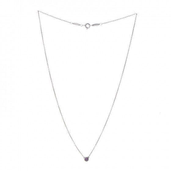 Tiffany Sterling Silver Pink Sapphire Color By The Yard Necklace 3 of 7