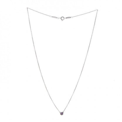 Tiffany Sterling Silver Pink Sapphire Color By The Yard Necklace 3 of 7