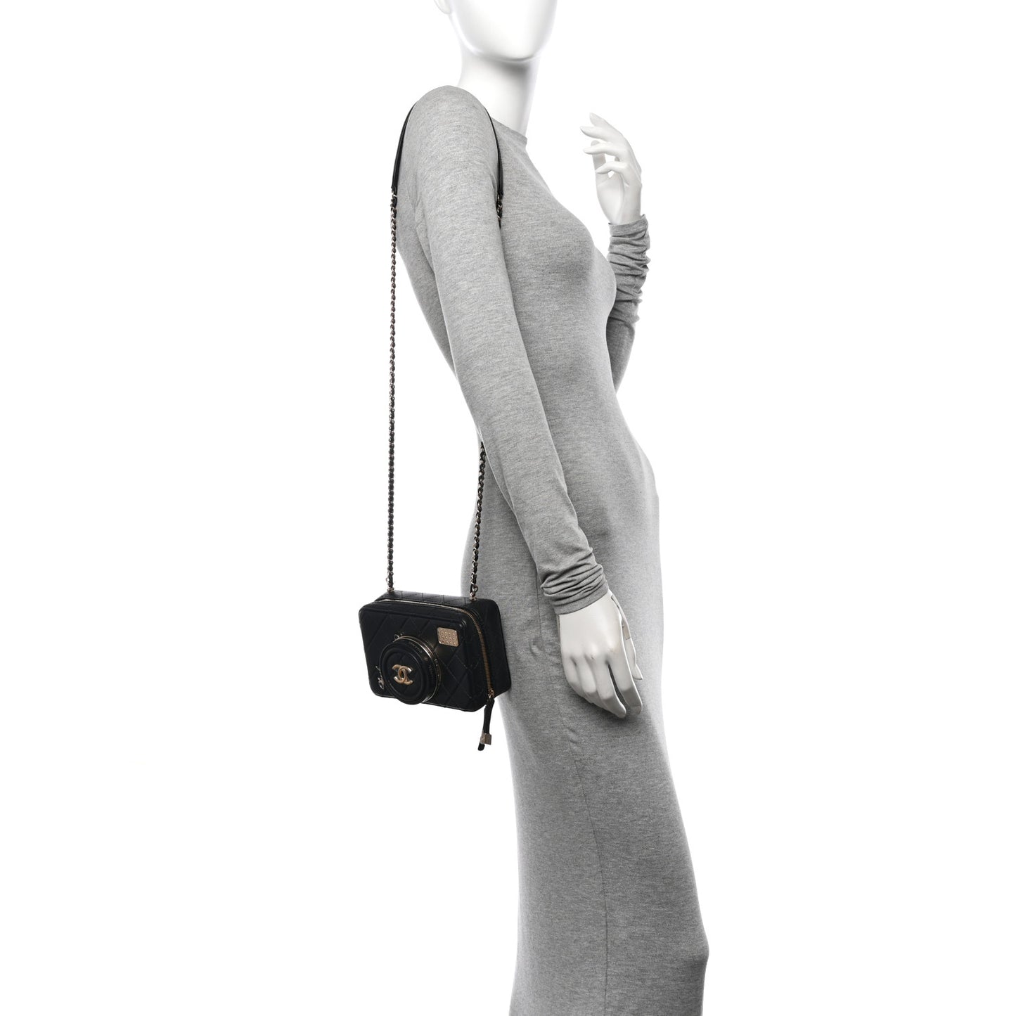 Lambskin Quilted Coco Click Bag Black