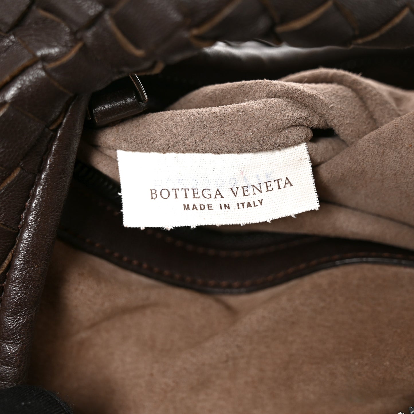 Nappa Intrecciato Medium Veneta Hobo Ebano