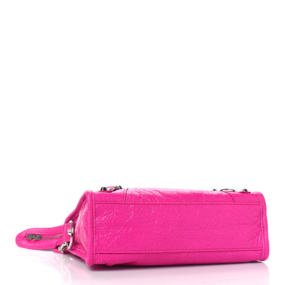 Balenciaga Agneau Classic Silver Hardware Mini City Fuchsia 4 of 8