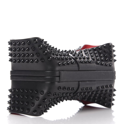Christian Louboutin Calfskin Spikes Grandotto Clutch Black Red 4 of 6