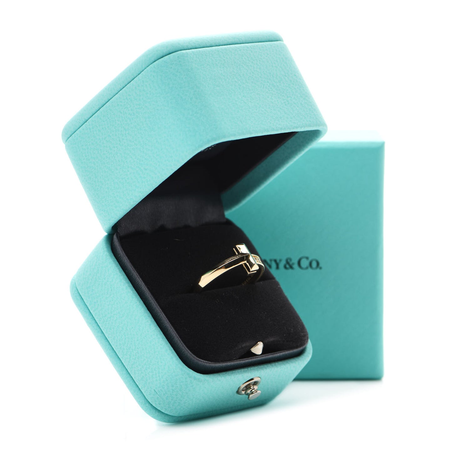 18K Yellow Gold Diamond T T1 Ring 52 6