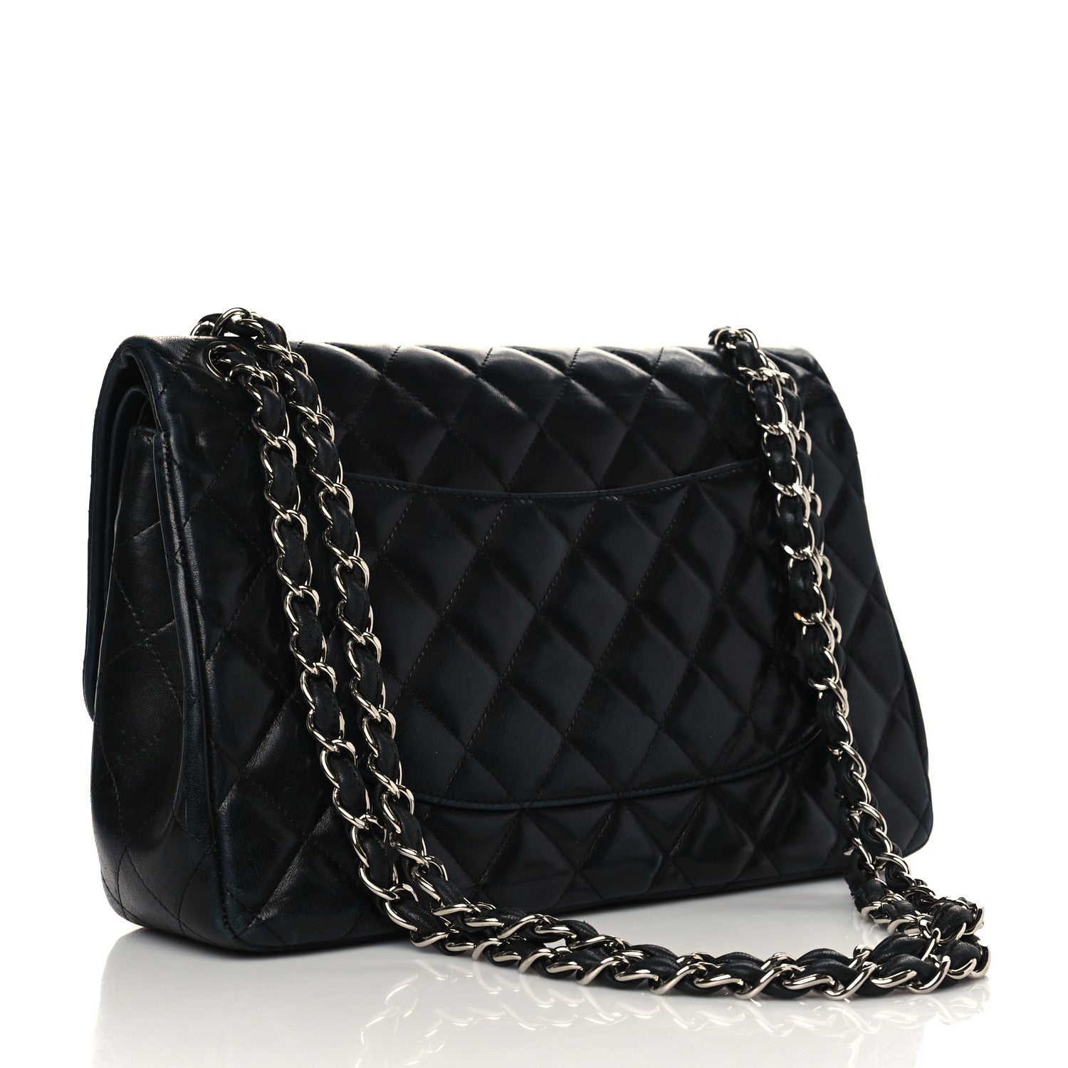 Chanel Lambskin Quilted Jumbo Double Flap Black 3 of 16