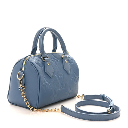 Louis Vuitton Metallic Empreinte Monogram Giant Speedy Bandouliere 20 Navy Nacre 3 of 10