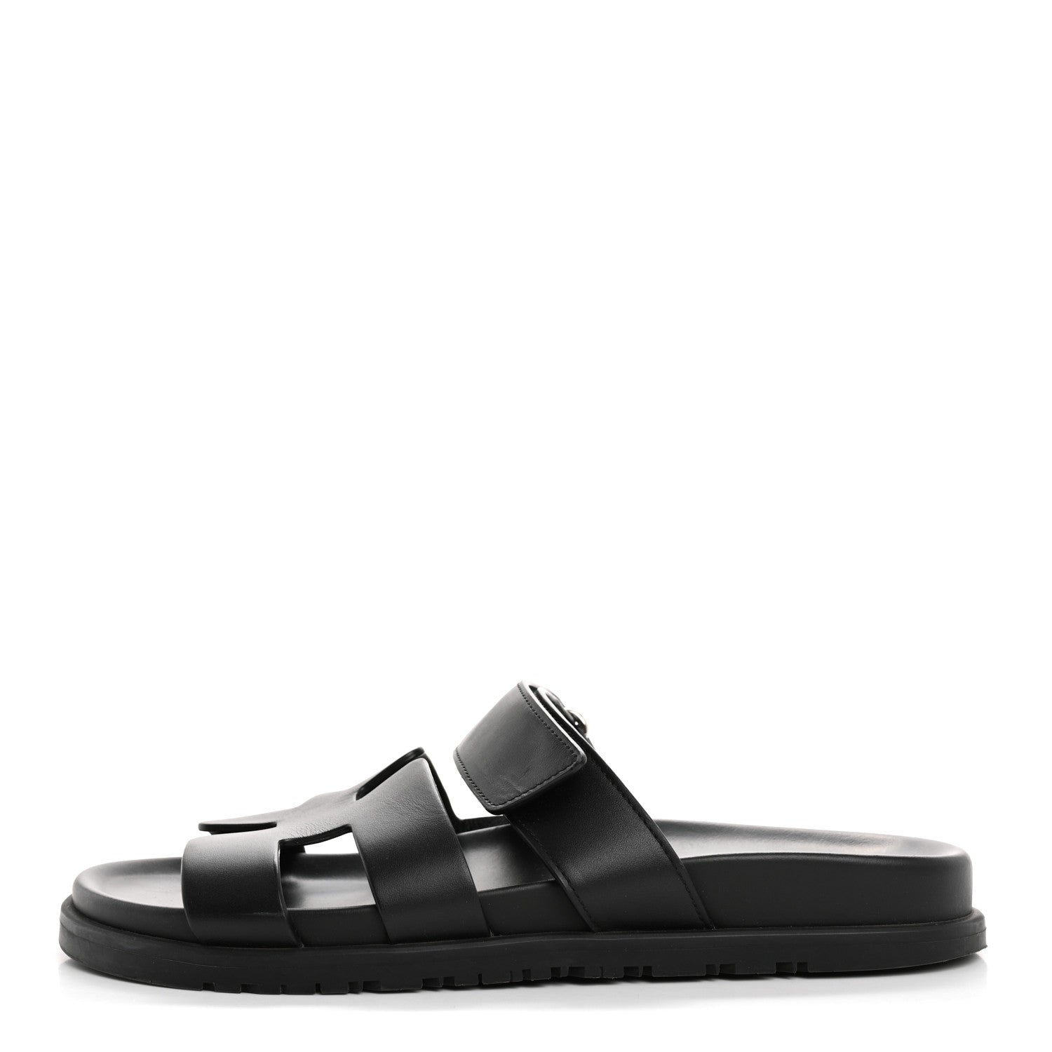Hermes Calfskin Womens Chypre Sandals 39 Black 1 of 11