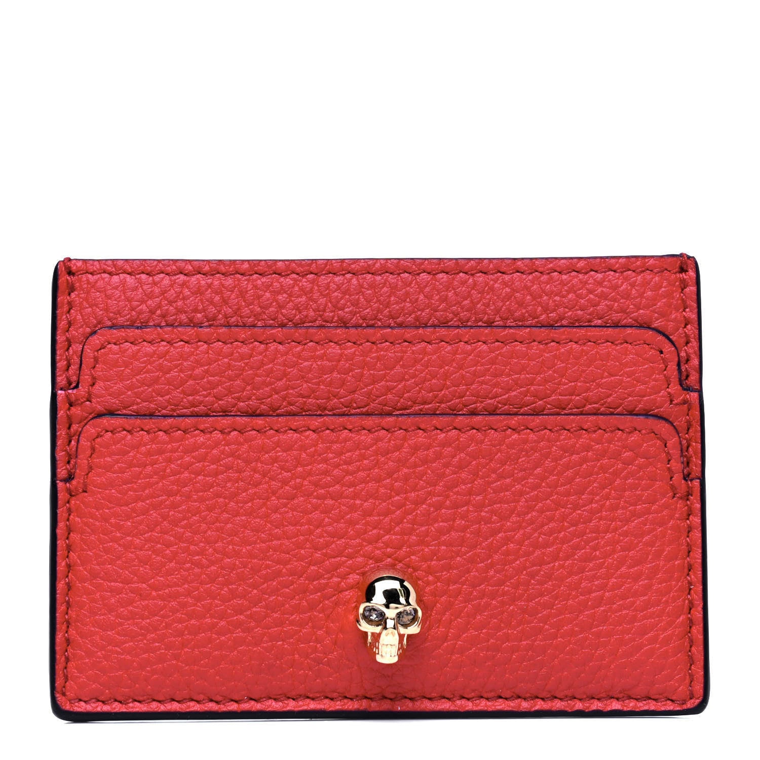 Alexander McQueen Calfskin Skull Card Holder Scarlet Red 1 of 6