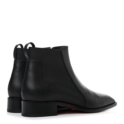 Christian Louboutin Calfskin Ingrassato Womens Marmada Flat Chelsea Boots 40.5 Black 4 of 6