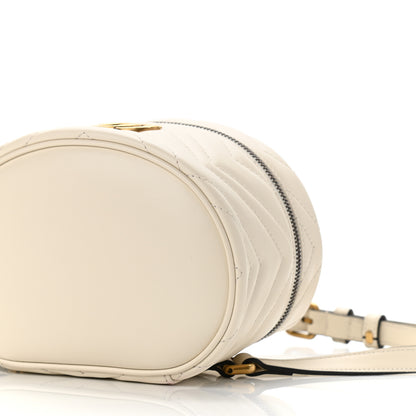 Gucci Calfskin Matelasse Mini GG Marmont Round Backpack White 10 of 10