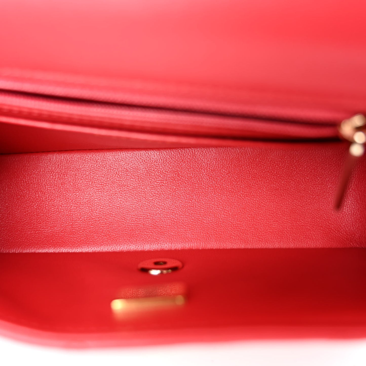 Lambskin Quilted Mini Rectangular Flap Red