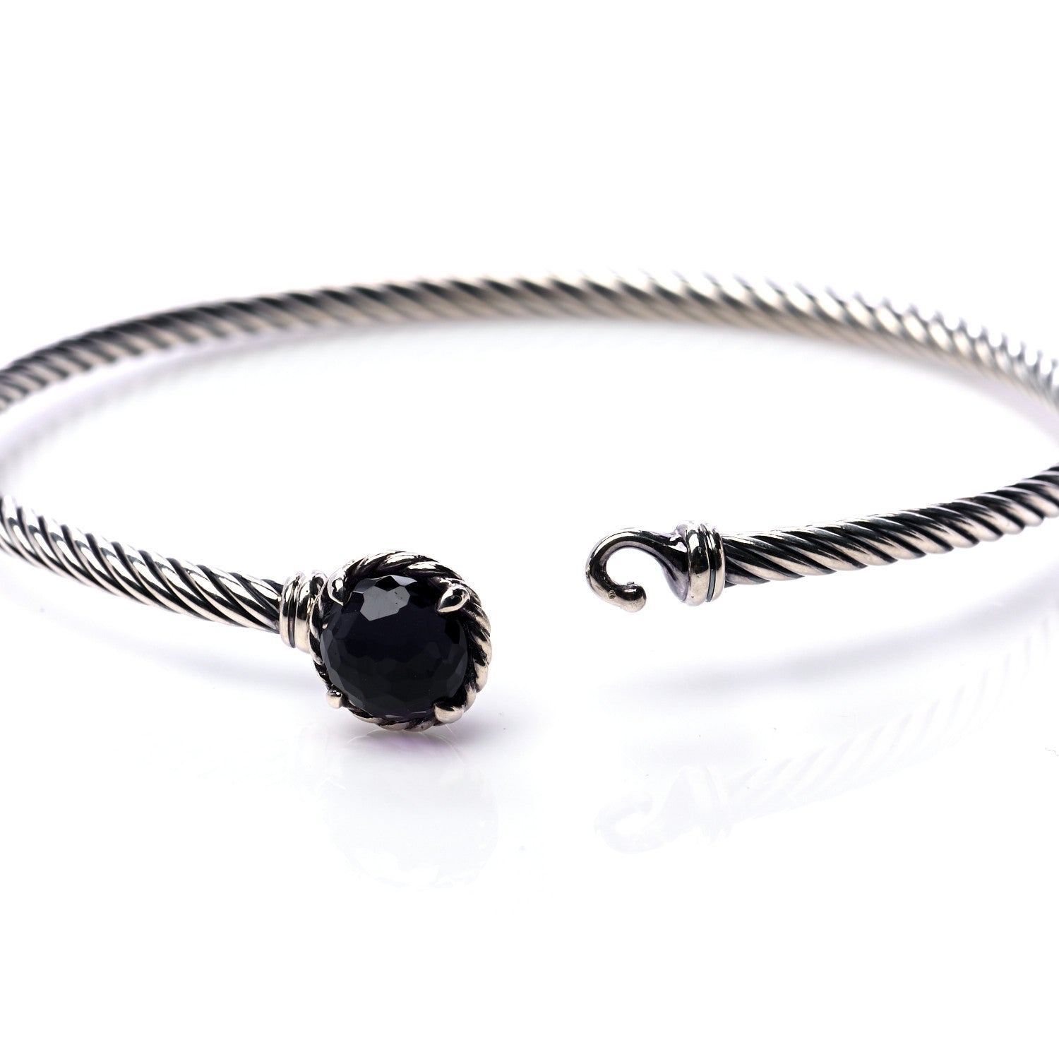David Yurman Sterling Silver Black Orchid 3mm Chatelaine Bracelet 4 of 6