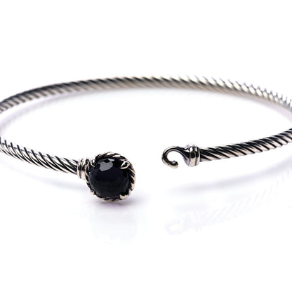 David Yurman Sterling Silver Black Orchid 3mm Chatelaine Bracelet 4 of 6